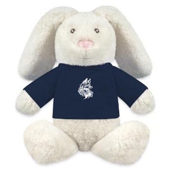 Petit Renard rusé Portrait Tatouage Encre - Lapin en peluche recyclé MiniFeet® Crème - bleu marine - Devant
