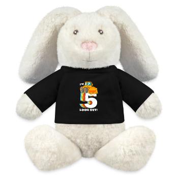 Children's birthday party construction site - MiniFeet® RecycelHase® Bunny Cream - black - Front