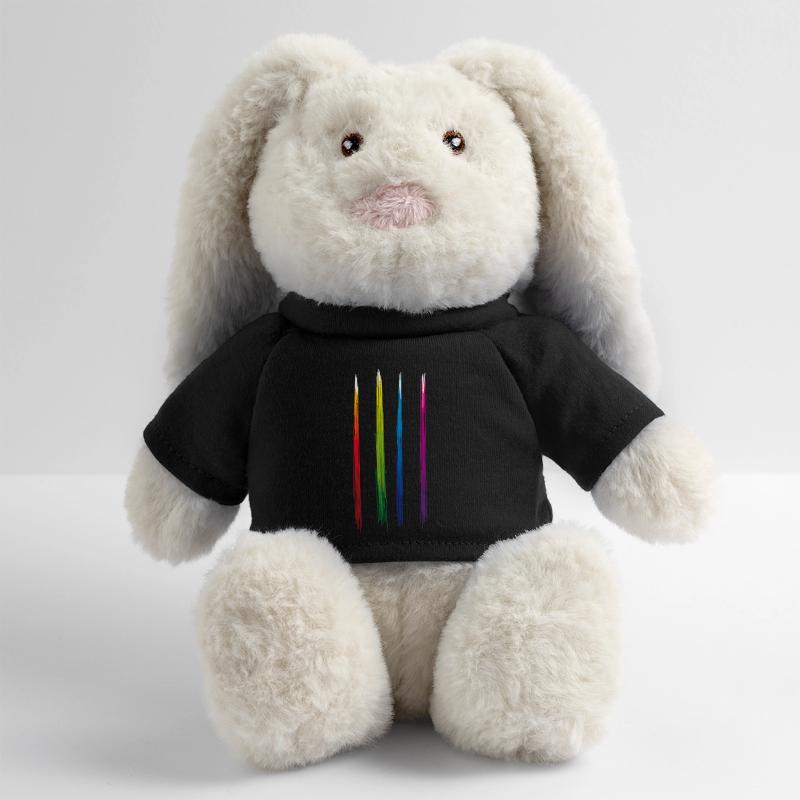 Bande de couleurs Lapin en peluche recyclé MiniFeet® Crème