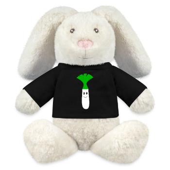 Kawaii Lauch Kawaii Früchte Kawaii Gemüse - MiniFeet® RecycelHase® Creme - Schwarz - Vorne