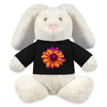 magical pink - orange flower, blossom, nature - MiniFeet® RecycelHase® Bunny Cream - black - Front