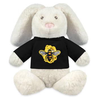 Abeille mellifère en été - Lapin en peluche recyclé MiniFeet® Crème - noir - Devant