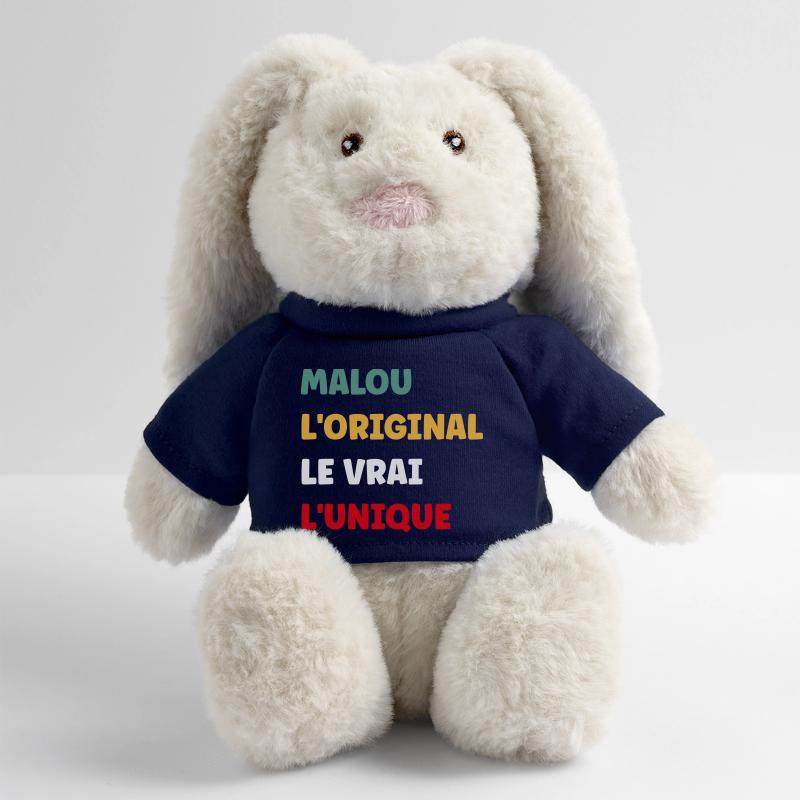 Malou Lapin en peluche recyclé MiniFeet® Crème