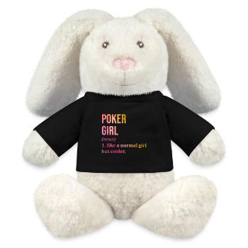 poker - Lapin en peluche recyclé MiniFeet® Crème - noir - Devant