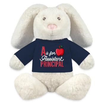 Directeur adjoint - Lapin en peluche recyclé MiniFeet® Crème - bleu marine - Devant