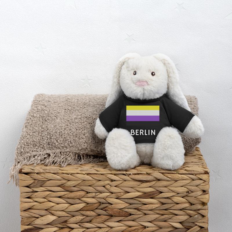 Non binary Pride Flag Berlin MiniFeet® RecycelHase® Bunny Cream
