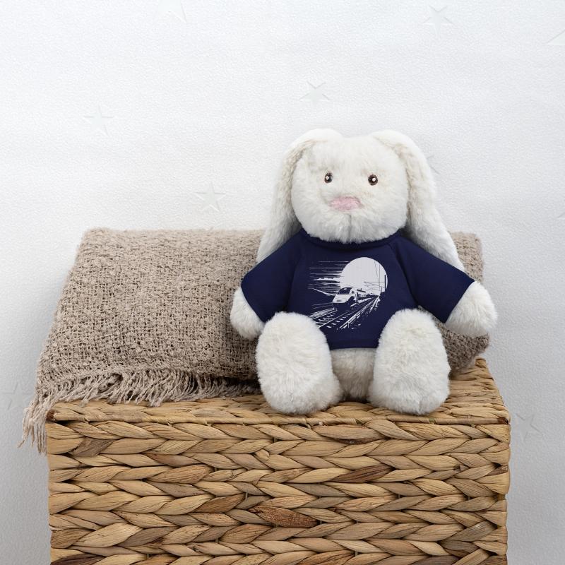 Eisenbahn Grafik MiniFeet® RecycelHase® Creme