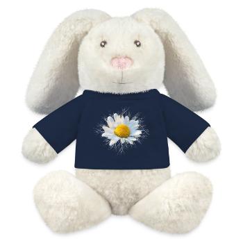 Marguerite White Flower - MiniFeet® RecycelHase® Bunny Cream - french navy - Front
