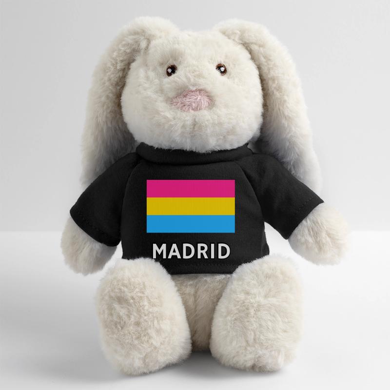 Pan Pride Drapeau Madrid Lapin en peluche recyclé MiniFeet® Crème