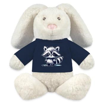 Raton laveur - Lapin en peluche recyclé MiniFeet® Crème - bleu marine - Devant