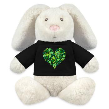 Trèfle d’Irlande - Lapin en peluche recyclé MiniFeet® Crème - noir - Devant