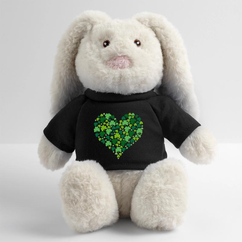 Trèfle d’Irlande Lapin en peluche recyclé MiniFeet® Crème