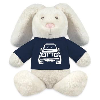 4x4 Offroad Auto - Gelände und Dirt Symbol - MiniFeet® RecycelHase® Creme - French Navy - Vorne