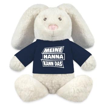 Geschenk für Hanna - MiniFeet® RecycelHase® Creme - French Navy - Vorne