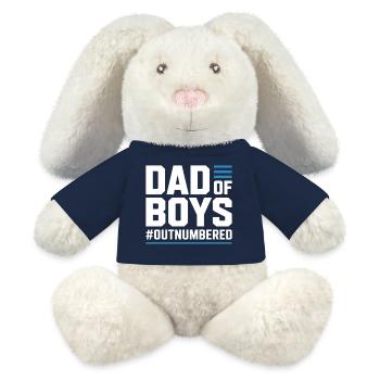Dad of Boys – Chemise de papa pour les pères de garçon - Lapin en peluche recyclé MiniFeet® Crème - bleu marine - Devant