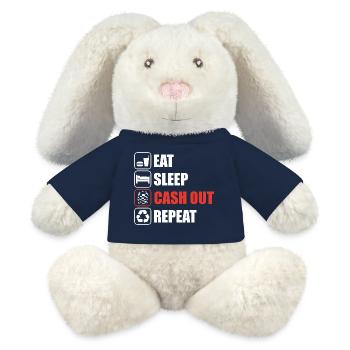 Cash out Casino Gambling Funny Player - Lapin en peluche recyclé MiniFeet® Crème - bleu marine - Devant