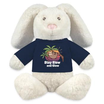 Sloth Sunset Stay Slow and Glow - MiniFeet® RecycelHase® Bunny Cream - french navy - Front
