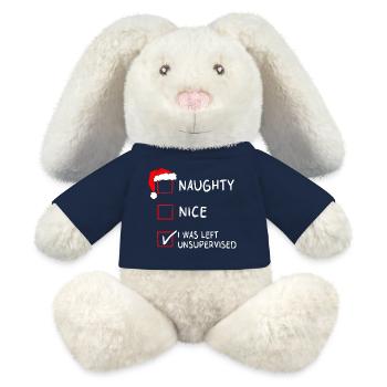Naughty Nice – I Was Left Unsupervised Christmas - MiniFeet® RecycelHase® Bunny Cream - french navy - Front