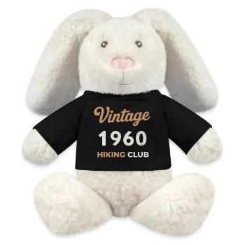 Vintage 1960 – Sailing Club Retro Birth Year - MiniFeet® RecycelHase® Bunny Cream - black - Front