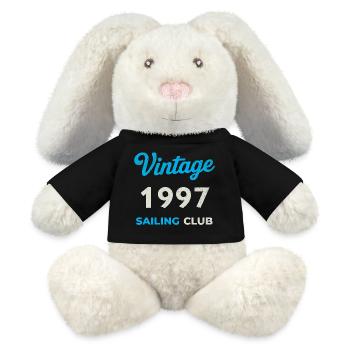 Vintage 1997 – Sailing Club Retro Birth Year - MiniFeet® RecycelHase® Bunny Cream - black - Front