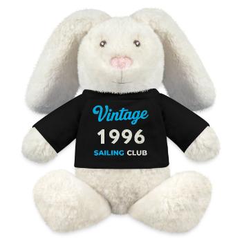 Vintage 1996 – Sailing Club Retro Geburtsjahr - MiniFeet® RecycelHase® Creme - Schwarz - Vorne