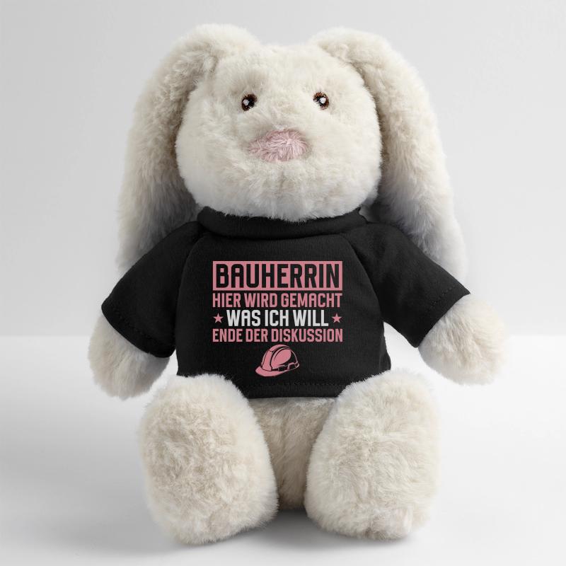 Builder Funny Gift House Building Construction Site MiniFeet® RecycelHase® Bunny Cream