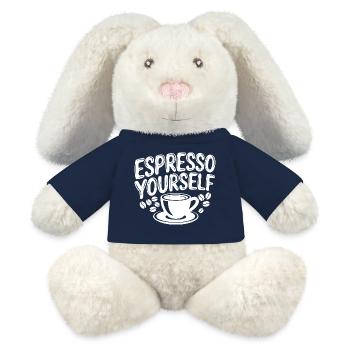 Espressez-vous Coffee Delicies - Lapin en peluche recyclé MiniFeet® Crème - bleu marine - Devant