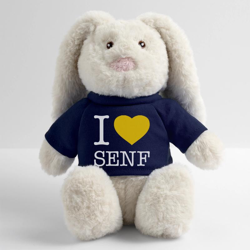 J’adore la moutarde Lapin en peluche recyclé MiniFeet® Crème