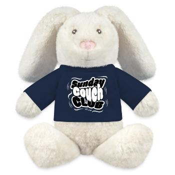 T-shirt Sunday Couch Club, design urbain streetwear - Lapin en peluche recyclé MiniFeet® Crème - bleu marine - Devant