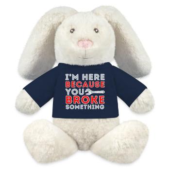 Hier, weil du etwas kaputt gemacht hast - MiniFeet® RecycelHase® Creme - French Navy - Vorne