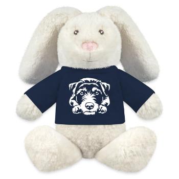 Jack Russell Terrier "Black Edition" - MiniFeet® RecycelHase® Creme - French Navy - Vorne