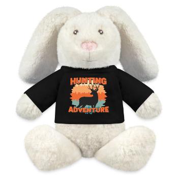 Jagdabenteuer-Hirsch-Silhouette - MiniFeet® RecycelHase® Creme - Schwarz - Vorne