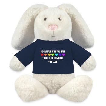 LGBTQ Love Heart Pride Month Gay Parade Rainbow - MiniFeet® RecycelHase® Bunny Cream - french navy - Front