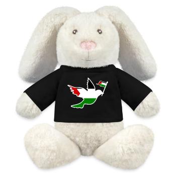 Free palestine - MiniFeet® RecycelHase® Creme - Schwarz - Vorne