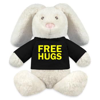 Free hugs - MiniFeet® RecycelHase® Creme - Schwarz - Vorne