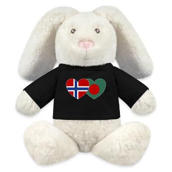 Norwegen Bangladesch Flagge Herz - MiniFeet® RecycelHase® Creme - Schwarz - Vorne