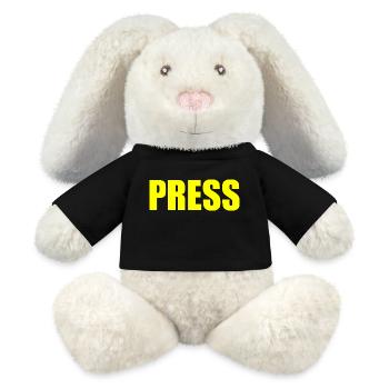 Press - Lapin en peluche recyclé MiniFeet® Crème - noir - Devant