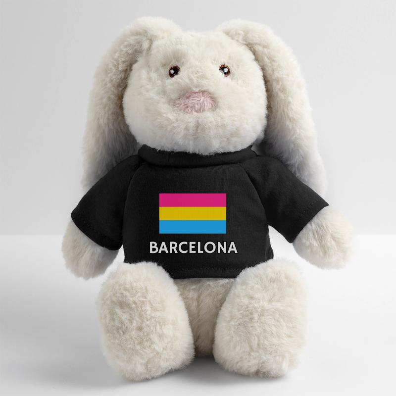 Drapeau de la Pan Pride Barcelone Lapin en peluche recyclé MiniFeet® Crème