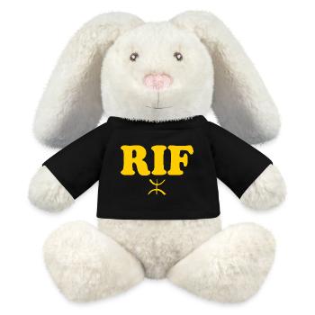 Rif - Lapin en peluche recyclé MiniFeet® Crème - noir - Devant