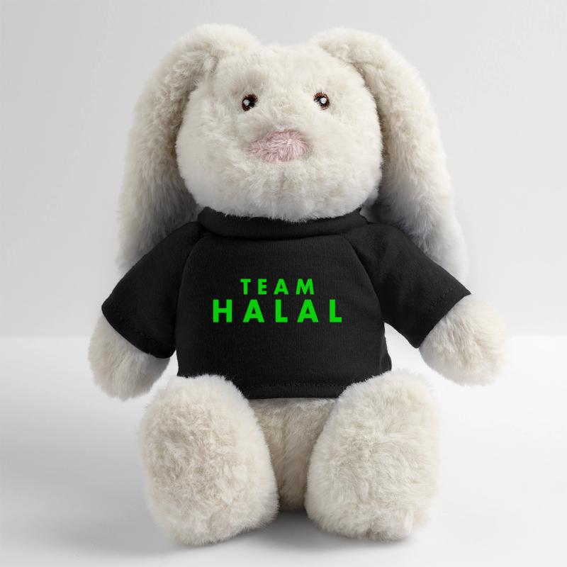 Team halal Lapin en peluche recyclé MiniFeet® Crème
