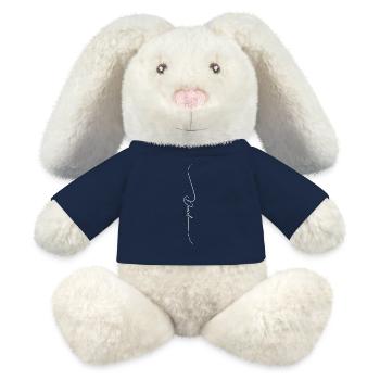 Daniel - Lapin en peluche recyclé MiniFeet® Crème - bleu marine - Devant