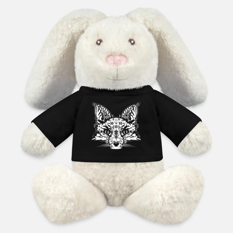 A fox head -White - MiniFeet® RecycelHase® Bunny Cream - black