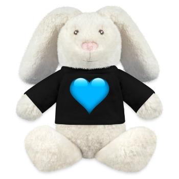 Blue Gloss Heart Design - MiniFeet® RecycelHase® Bunny Cream - black - Front