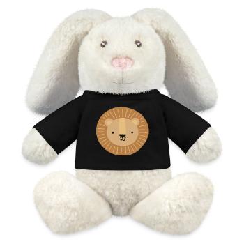 Löwenkopf Kindermotiv - MiniFeet® RecycelHase® Creme - Schwarz - Vorne