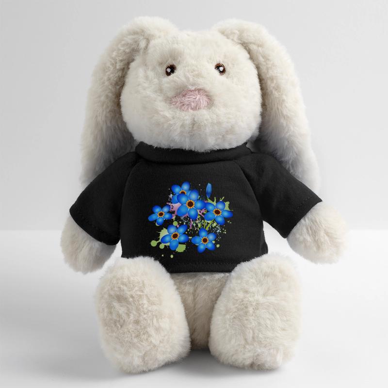 bright blue forget-me-not graffiti MiniFeet® RecycelHase® Bunny Cream