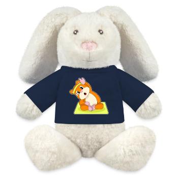 Hamster Yoga Fitness Gymnastics - MiniFeet® RecycelHase® Bunny Cream - french navy - Front
