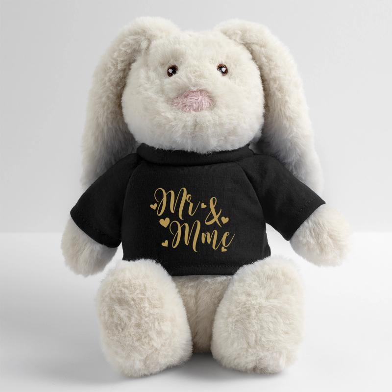 Mr And Mrs Golden Script MiniFeet® RecycelHase® Bunny Cream