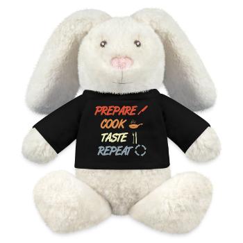 Prepare Cook Taste Repeat - MiniFeet® RecycelHase® Bunny Cream - black - Front