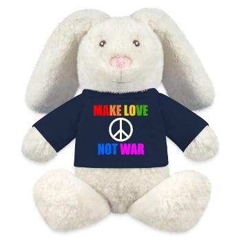 Make love not war - MiniFeet® RecycelHase® Bunny Cream - french navy - Front