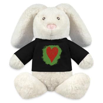 Herz im Aquarellstil - MiniFeet® RecycelHase® Creme - Schwarz - Vorne